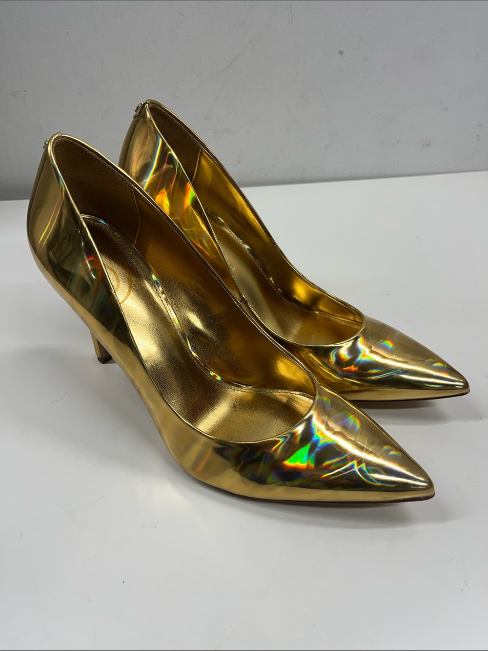 New Sam Edelman Hazel Gold Hologram Pumps Size 11